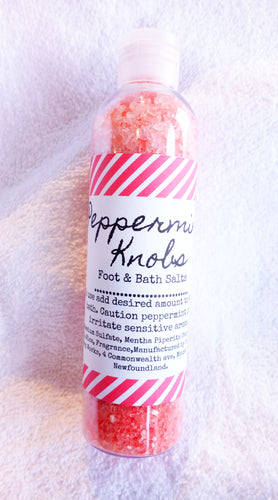 Peppermint Knobs Bottled Bath Salts